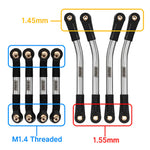 INJORA Stainless Steel High Clearance Links Set For 1/24 AX24 - HeliDirect