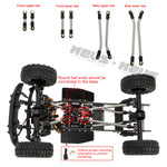 Meus Racing 1/24 Transmission Front System DIY Kits LCG Carbon Fiber Chassis Frame Bend Links Drive Shaft Magnetic Invisible Body Mount 132MM Wheelbase for SCX24 C10 Wrangler - HeliDirect