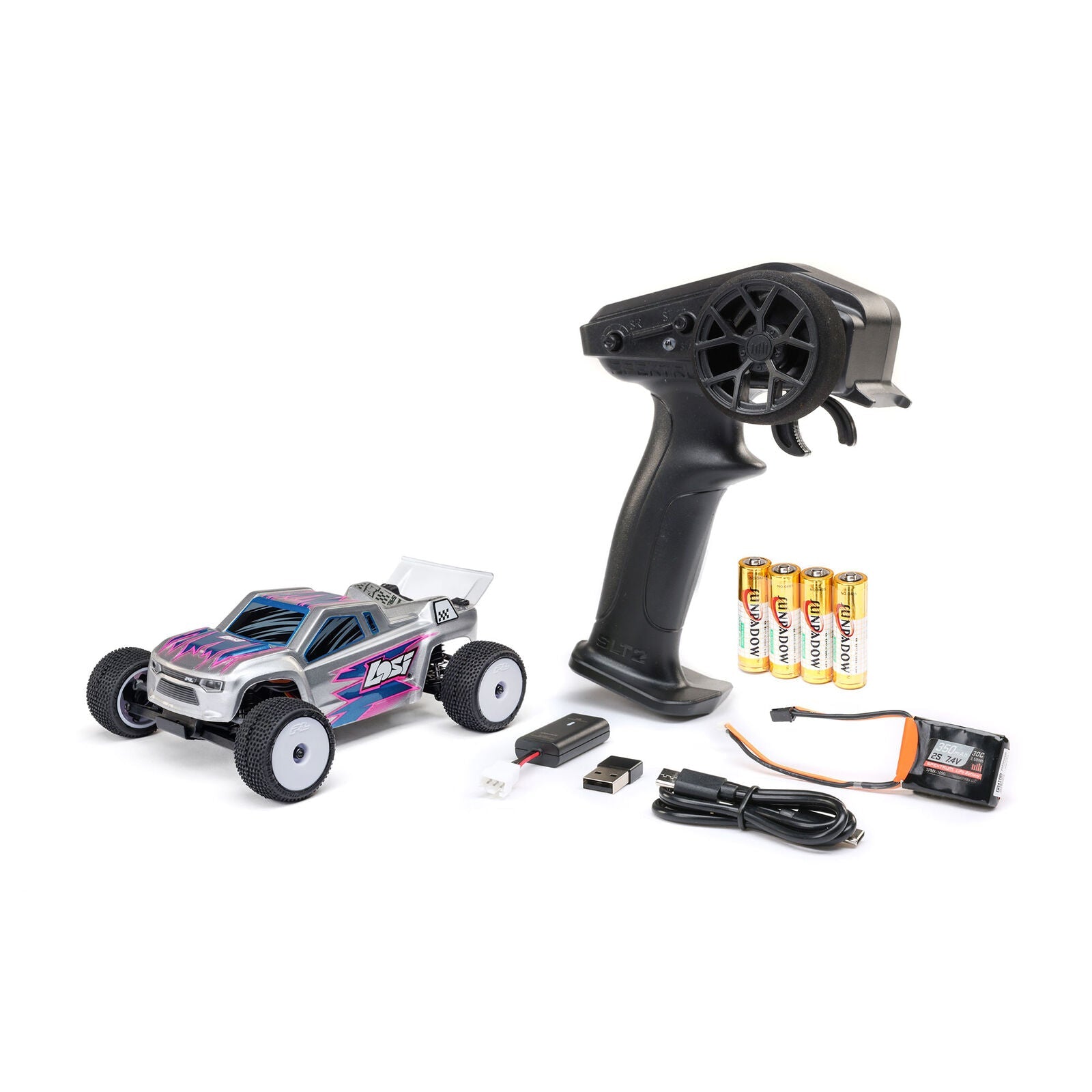 Losi 1/28 Micro-T 2S 2WD RTR Stadium Truck (Battery & Charger Included) - Silver