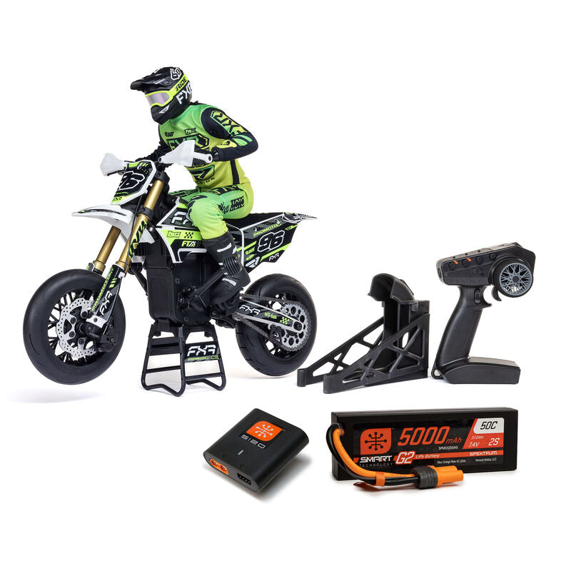 Losi 1/4 Promoto-SM FXR Supermoto Motorcycle RTR (Battery and Charger Included) - White
