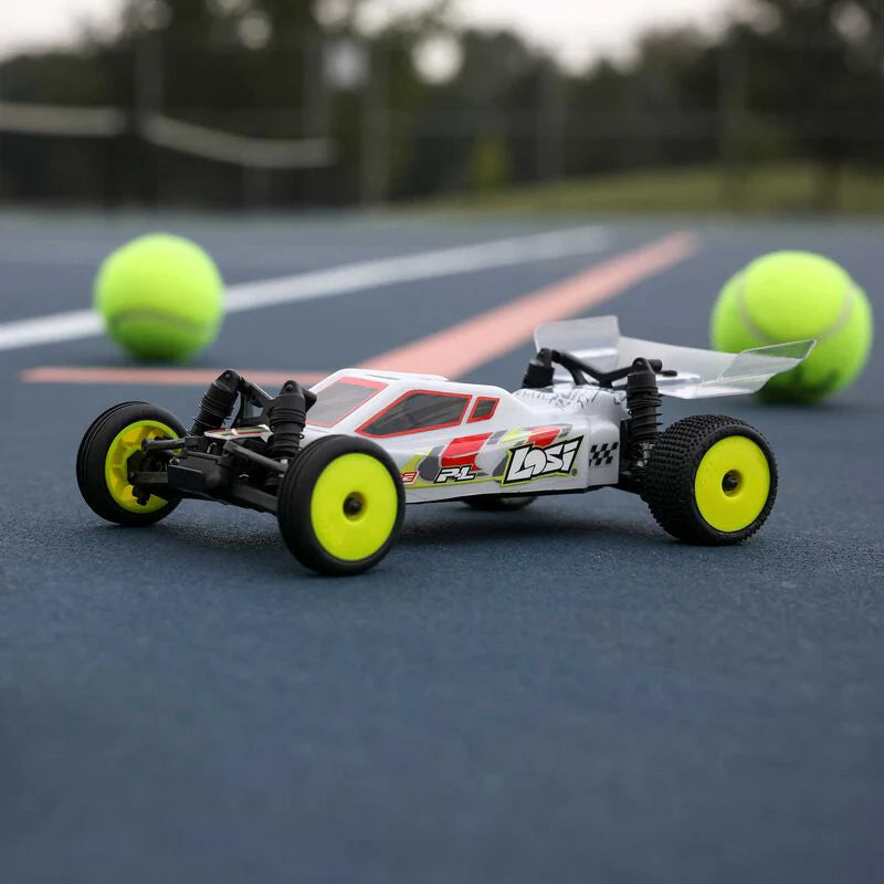 Losi 1/24 Micro-B 2WD Buggy RTR (White) With Nexx Racing Adjustable Turnbuckle Set, Caster Blocks, Spindles & Rear Hub - Big Savings $22.53 Off