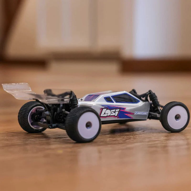 Losi 1/24 Micro-B 2WD Buggy RTR (Silver) With Nexx Racing Adjustable Turnbuckle Set, Front &Rear Suspension Arms - Big Savings $19.56 Off