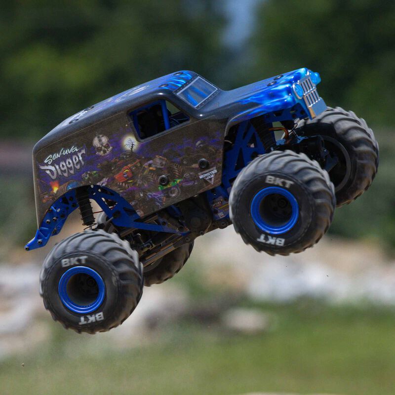 Losi 1/18 Mini LMT 4X4 Brushed Monster Truck RTR Son-Uva Digger - BLUE - HeliDirect