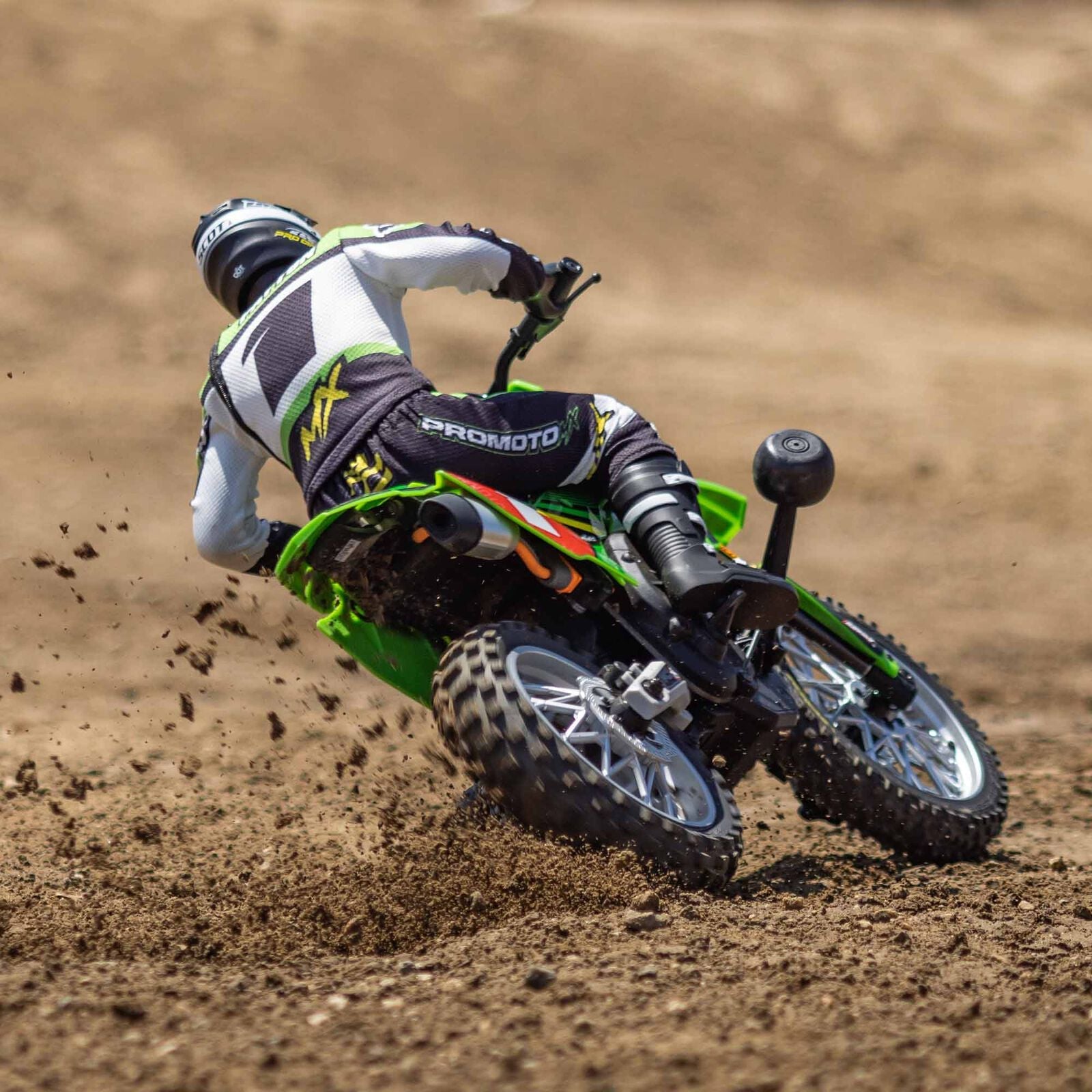 Losi 1/4 Promoto-MX Motorcycle RTR with Battery and Charger, Pro Circuit - GREEN - HeliDirect
