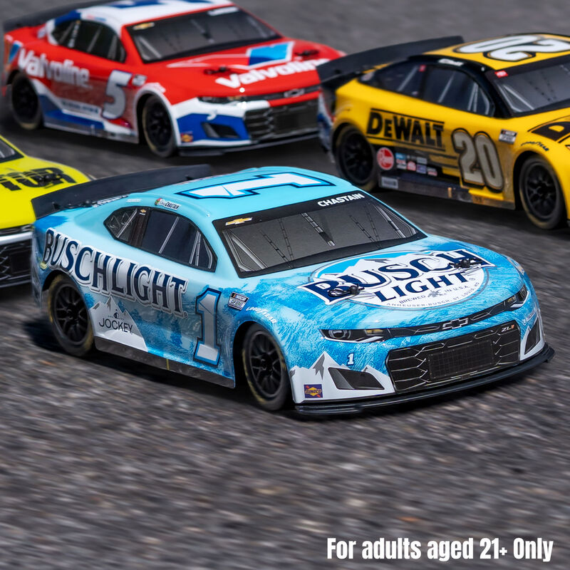 Losi 1/12 NASCAR RC Racecar Ross Chastain No. 1 Busch Light 2025 Chevrolet Camaro ZL1 2S AWD RTR Brushed On-Road (Battery & Charger Included)