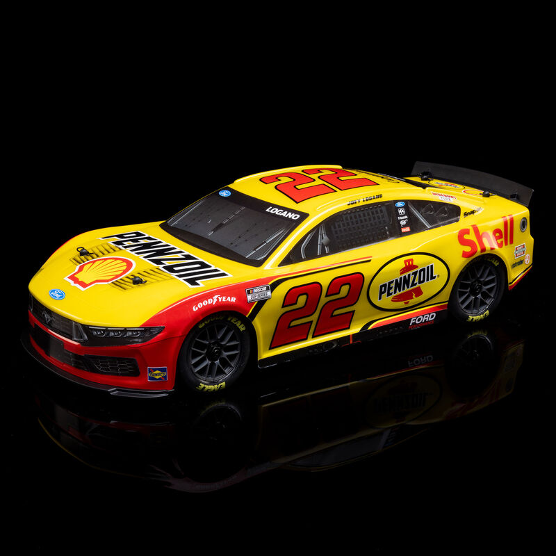 Losi 1/12 NASCAR RC Racecar Joey Logano No. 22 Shell 2025 Ford Mustang 2S AWD RTR Brushed On-Road (Battery & Charger Included)