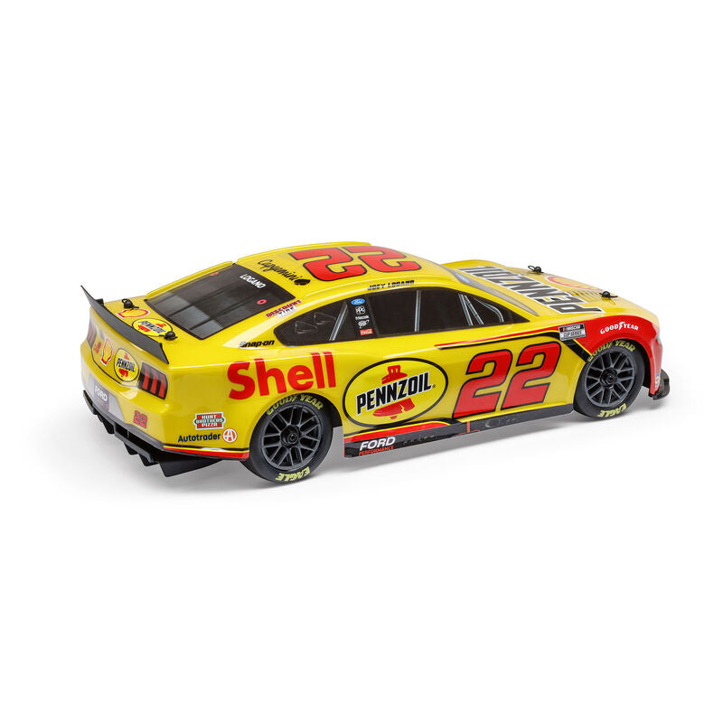 Losi 1/12 NASCAR RC Racecar Joey Logano No. 22 Shell 2025 Ford Mustang 2S AWD RTR Brushed On-Road (Battery & Charger Included)