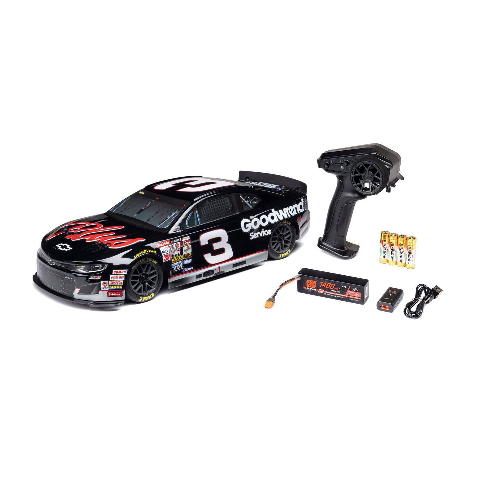 Losi 1/12 NASCAR RCR No. 3 GM Goodwrench (Battery & Charger Included)