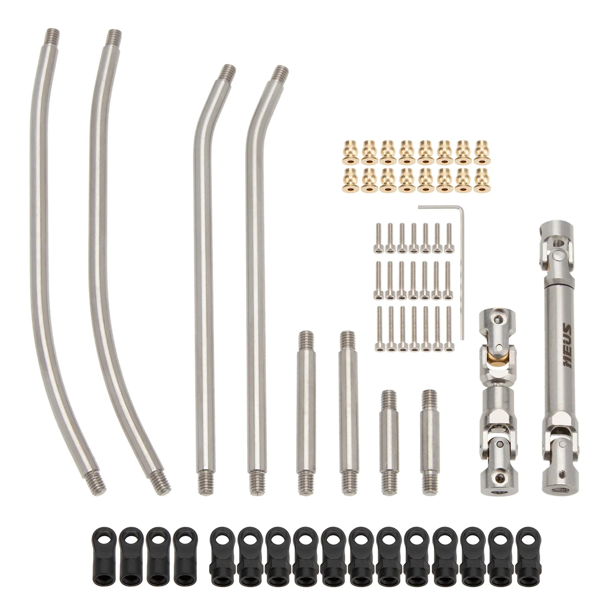 MEUS Racing Titanium LCG MD24 Chassis/ MD24 Dig Chassis Drive Shafts & Chassis Links for 1/24 SCX24