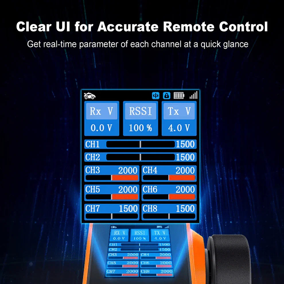 MEUS Racing ME-8B RC Transmitter 8CH 2.4GHz & Receiver for 1/8 TRX4 1/10 SCX10 1/18 TRX4M 1/24 SCX24 RC Models