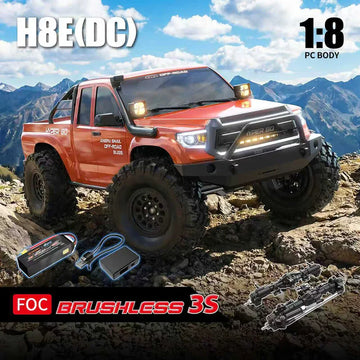 MJX H8E 8CH Off-Road 1/8 Scale 25 km/h 4WD Brushless RC Rock Crawler with Dual Diff Locks