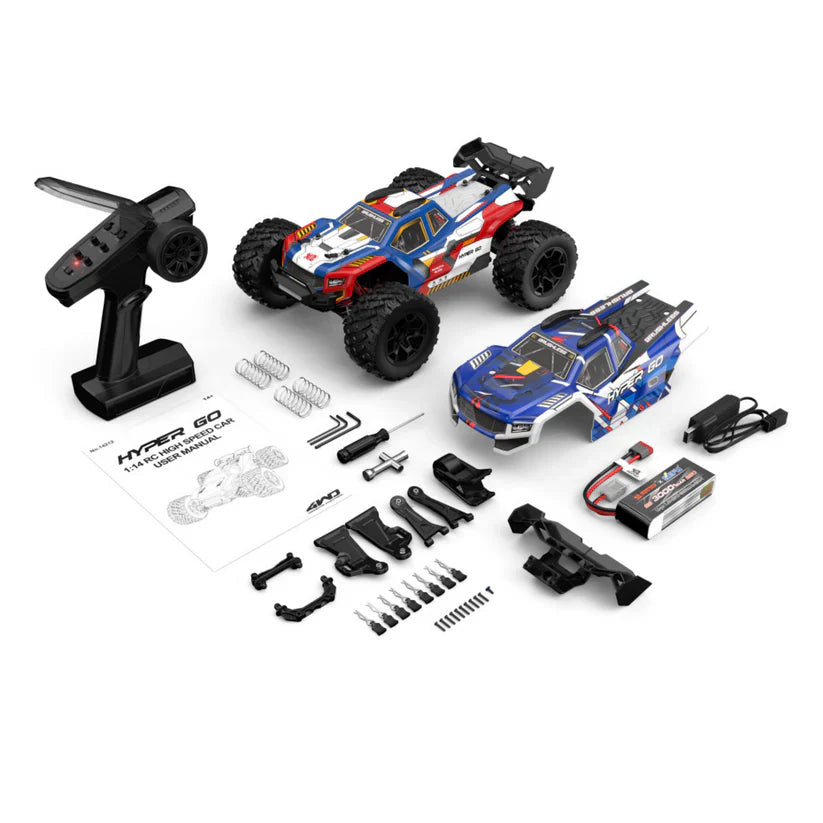 MJX Hyper Go 14212 1/14 4WD Brushless RC Monster Truck – 56KM/H High-Speed RTR with Dual Body Shells