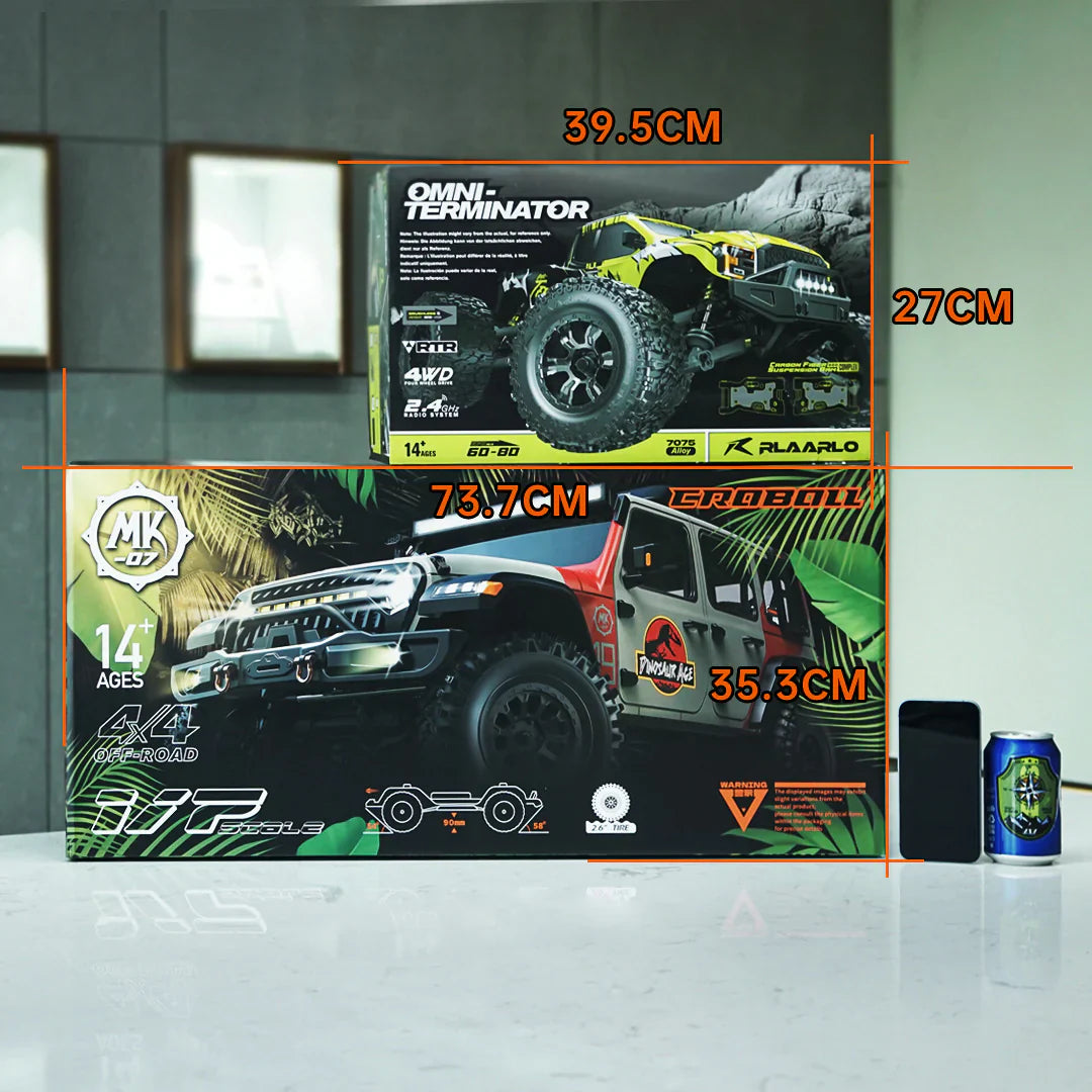 Rlaarlo 1/7 Scale 4WD Brushed RC Crawler MK-07 - Yellow