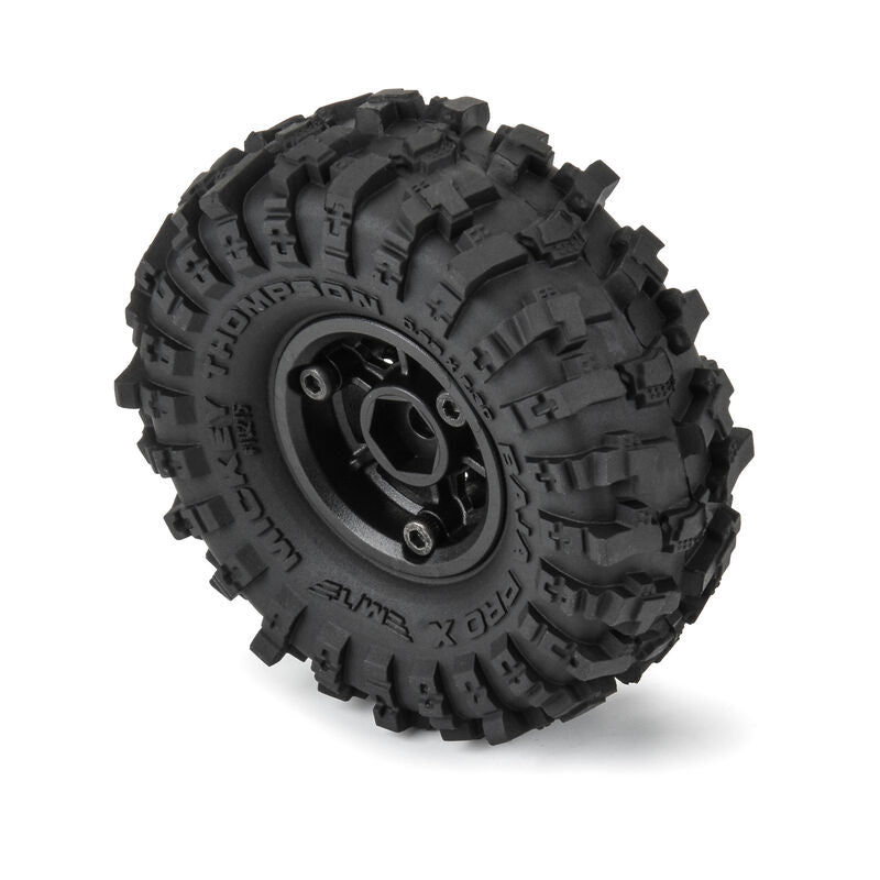 Pro-Line 1/24 Mickey Thompson Baja Pro X F/R 1.0" MTD 7mm Black Holcomb (4) - HeliDirect