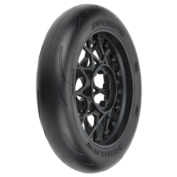 Pro-Line 1/4 Supermoto S3 Motorcycle Front Tire MTD Black (1) for Promoto-MX/SM