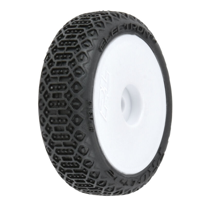 Pro-Line 1/24 Electron 2.0 Buggy F/R Tires Mounted 7mm White (4): Micro-B