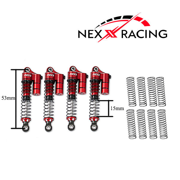 Nexx Racing 53mm Reservoir Shocks (4pcs) for CR18P EVO/EVO PRO/ HPI Venture 18 Flux/FX118