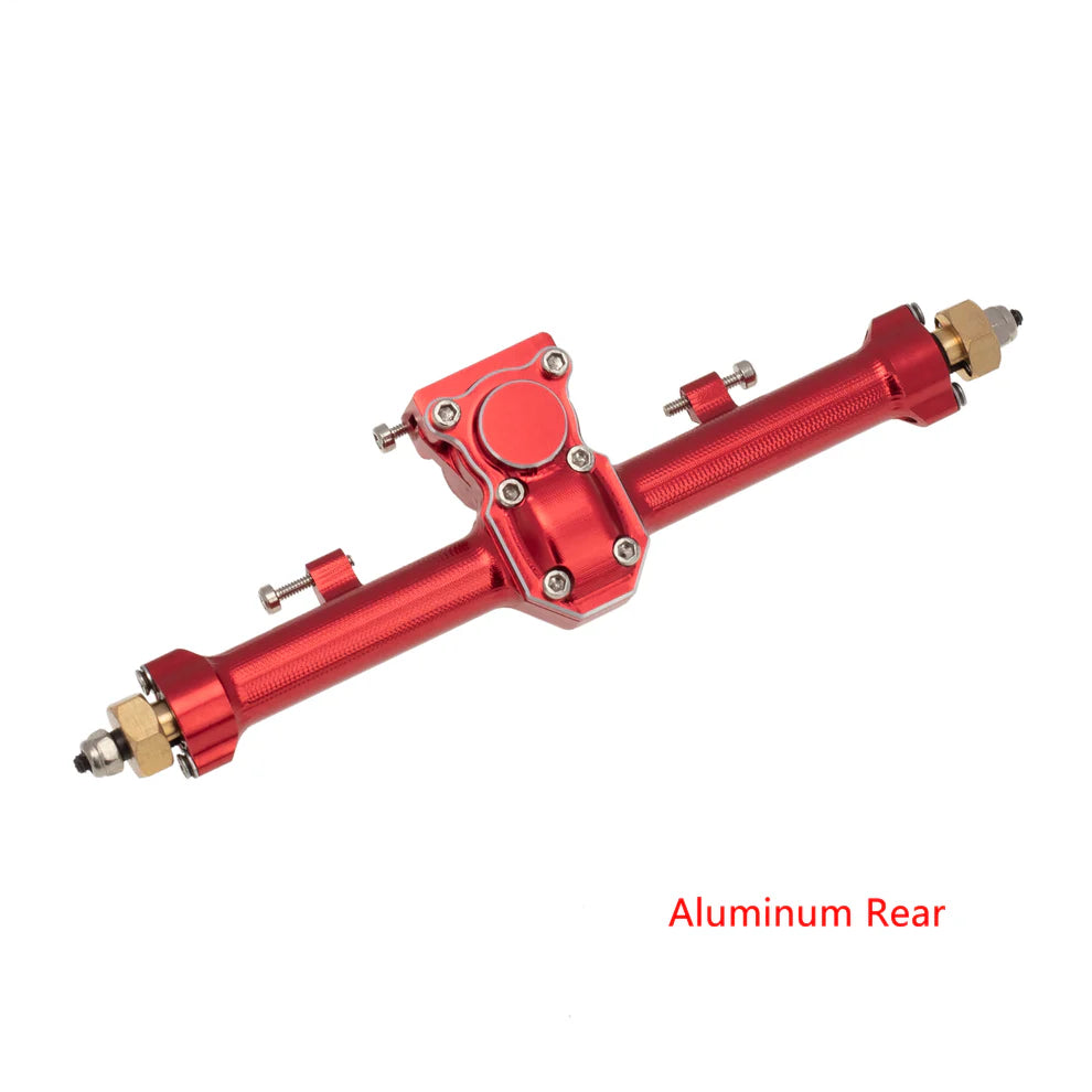 MEUS Racing 1/24 RC Crawler Car CNC Aluminum Front and Rear Axle for SCX24 90081 C10 1/24 RC Crawler Car CNC Aluminum Front and Rear Axle for SCX24 90081 C10 Jeep (Red)