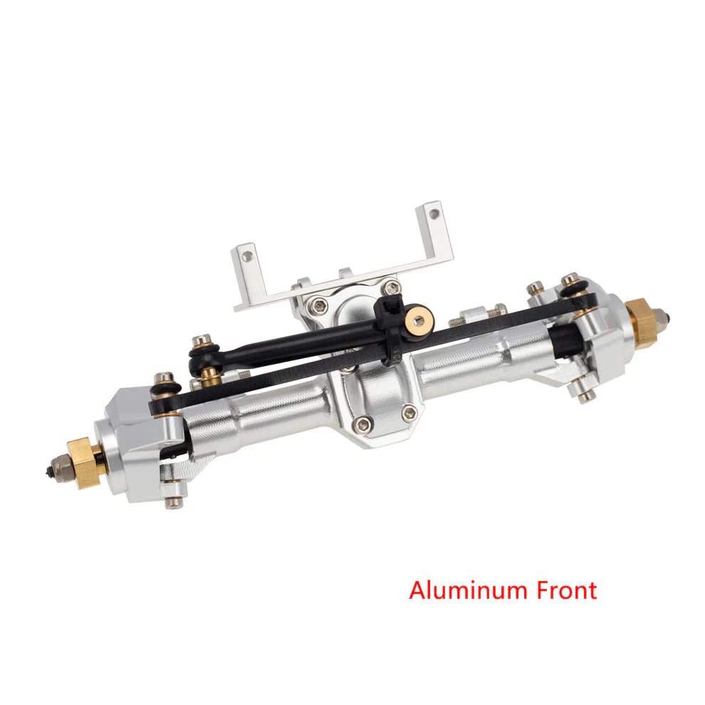 MEUS Racing 1/24 RC Crawler Car CNC Aluminum Front and Rear Axle for SCX24 90081 C10 1/24 RC Crawler Car CNC Aluminum Front and Rear Axle for SCX24 90081 C10 Jeep (Silver)