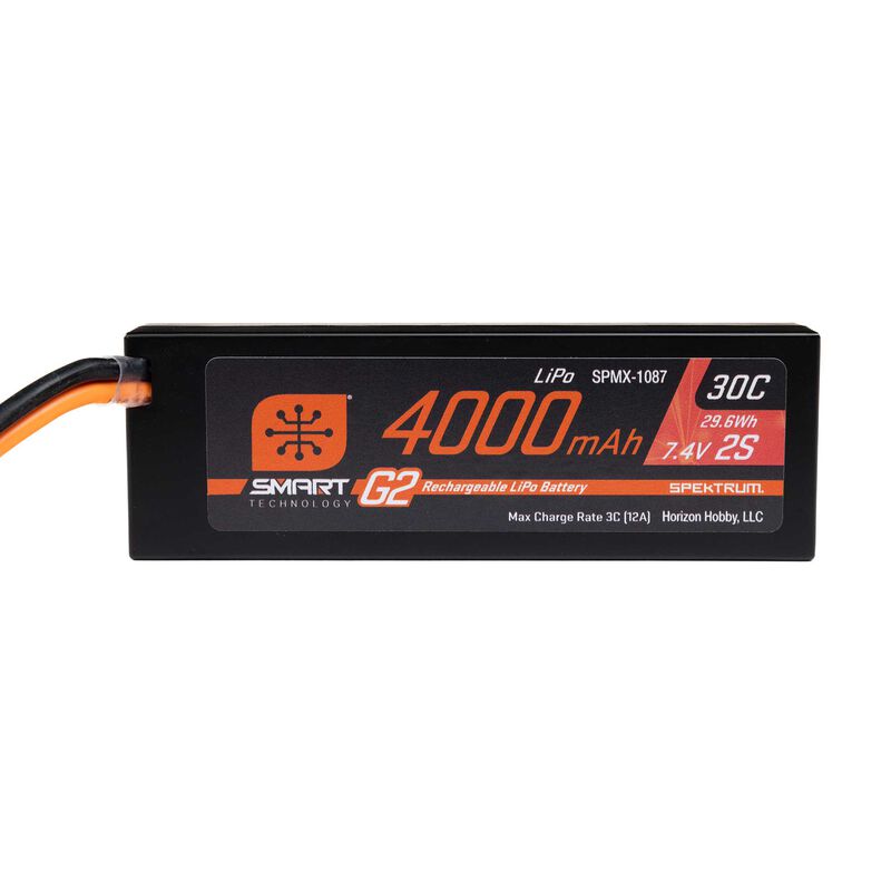 Spektrum Accessories 7.4V 4000mAh 2S 30C Smart G2 Hardcase LiPo Battery: IC5