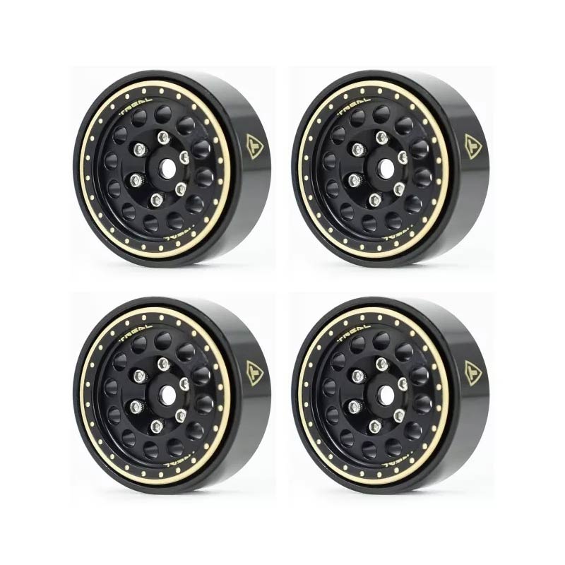 Treal 1.0" Brass Beadlock Crawler Wheels Rims (4pcs) For Axial SCX24 Bronco Gladiator C10 Deadbolt -Type A - HeliDirect