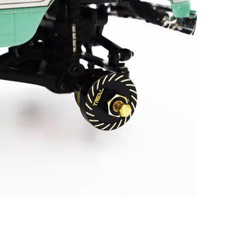 Treal Axial SCX24 Brass Extended Wheel Spacers +5mm Type B (4pcs) - HeliDirect