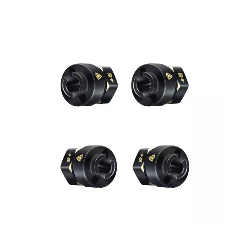 Treal Brass Extended Hex Hubs Wheel Spacers For SCX24 Upgrades +5mm - HeliDirect