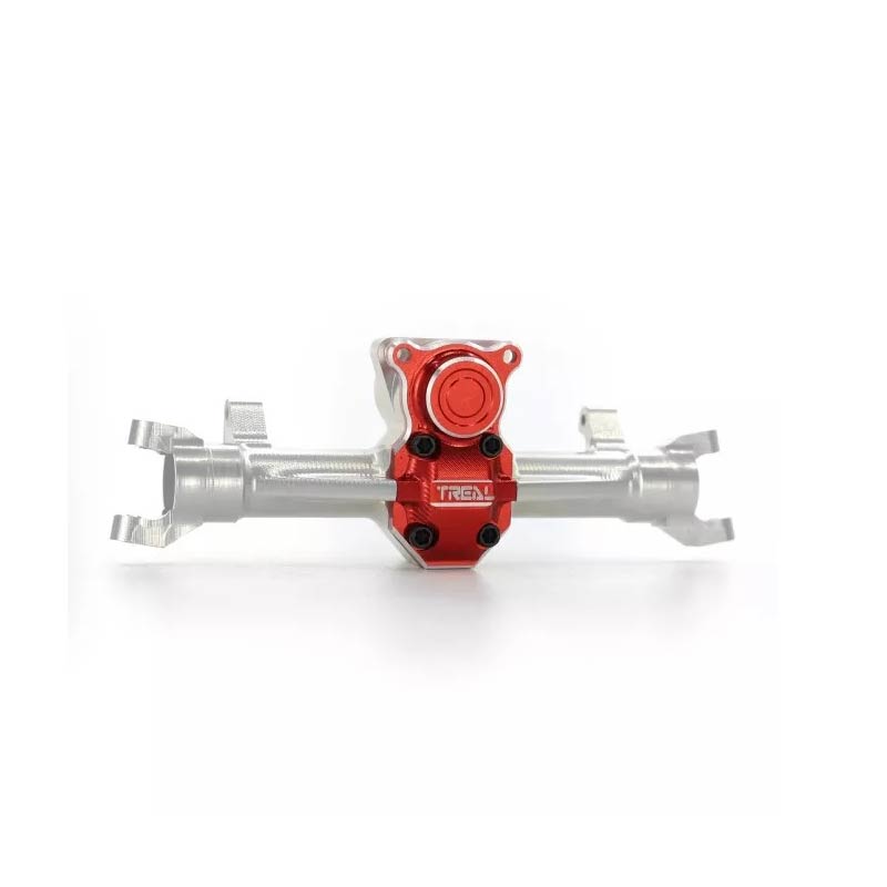 Treal Front Axle Housing Aluminum 7075 Diff Housing For Axial SCX24 Deadbolt C10 Jeep Betty Gladiator (Silver-Red) - HeliDirect