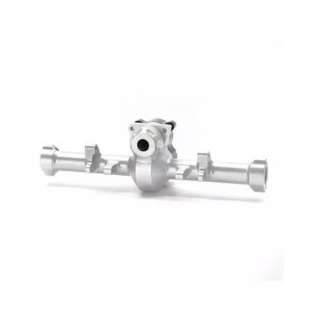 Treal Rear Axle Housing Aluminum 7075 w/ Heavy Brass Diff Cover For Axial SCX24 Deadbolt C10 Jeep Betty (Silver) - HeliDirect