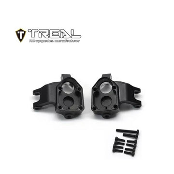 Treal UTB18 Capra Alu 7075 Front Steering Knuckles Inner Portal Covers Set Upgrades (Black) - HeliDirect
