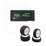 Combo PULSE 340mah 2S 7.6V 60C LiHV Hardcase Battery + HobbyPlus Premounted Front / Rear Tires (White)
