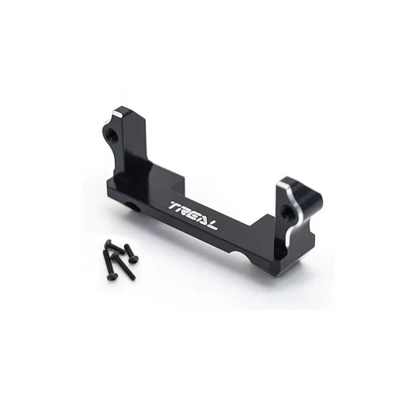 Treal Alu 7075 Steering Servo Mount For FMS FCX24 Power Wagon Mud Racer 1:24 (Black) - HeliDirect