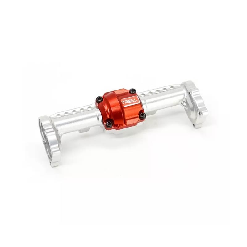 Treal Alu 7075 Rear Portal Axle Housing For FMS FCX24 1:24 Crawler (Silver) - HeliDirect