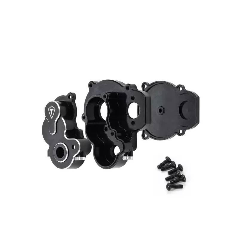 Treal Alu 7075 Transmission Gear Box Assembly Set For FMS FCX24 Power Wagon (Black) - HeliDirect