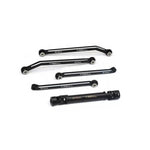 Treal Alu 7075 Extended Rear Suspension Links Kit (+12mm) & Rear Center Drive Shaft Stretch Kit For FMS FCX24 (Black) - HeliDirect