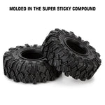 INJORA 1.0" 62*20.5mm S5 Soft Rubber Mud Terrain Tires For 1/24 RC Crawlers (4) (T1007) - HeliDirect