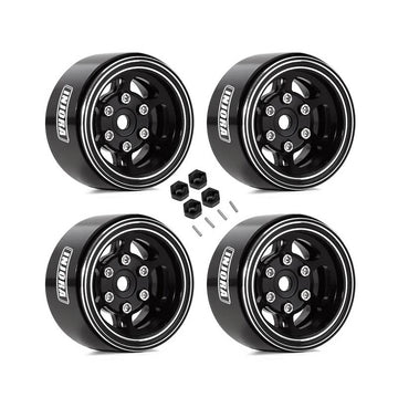 INJORA 1.0" 6-Spoke CNC Aluminum Beadlock Wheel Rim For 1/24 RC Crawlers (4) - HeliDirect