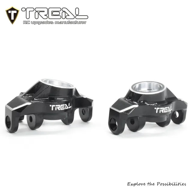 TREAL Aluminum 7075 Front Hubs Set Steering Blocks CNC Machined Upgrades for Arrma 1/18 GRANITE GROM - BLACK
