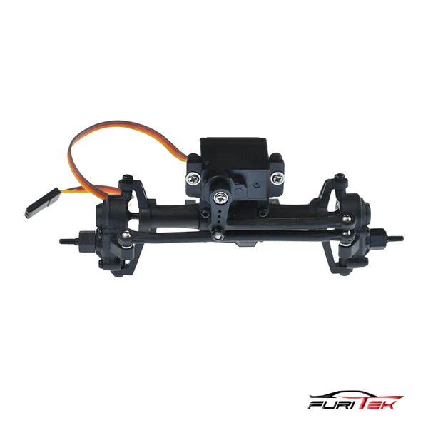 FURITEK COMPLETE PRE-BUILD FRONT AXLE SET WITH SERVO FOR FURITEK FX118 - HeliDirect