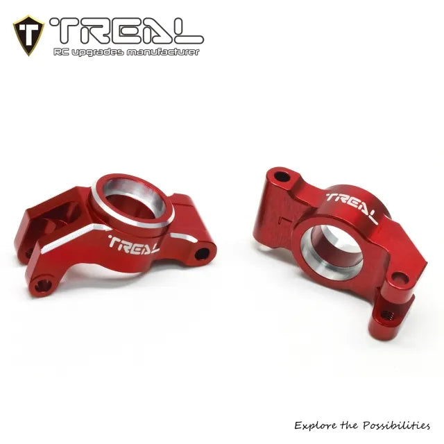 TREAL Aluminum 7075 Rear Hubs Carrier Set CNC Machined Upgrades for Arrma 1/18 GRANITE GROM - RED