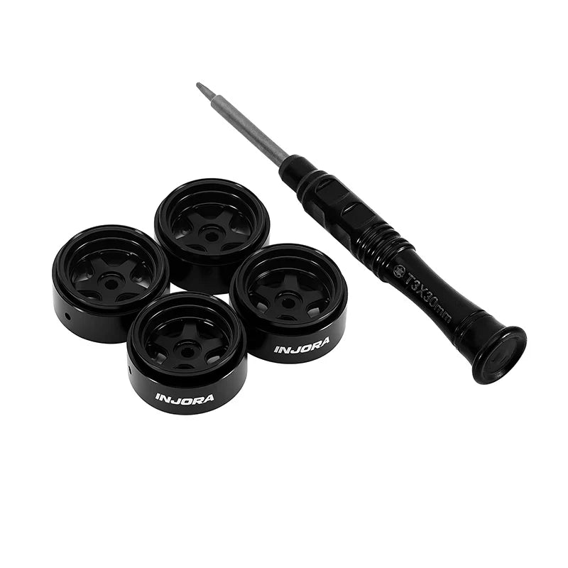 INJORA 0.7" 5-Spoke Aluminum Wheels for 1/30 SCX30