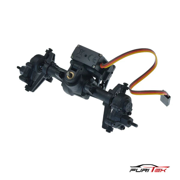 FURITEK COMPLETE PRE-BUILD FRONT AXLE SET WITH SERVO FOR FURITEK FX118 - HeliDirect
