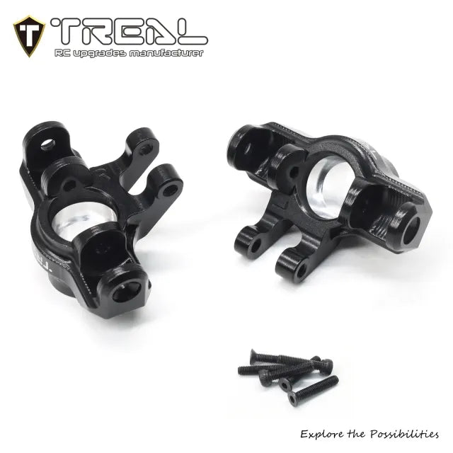 TREAL Aluminum 7075 Front Hubs Set Steering Blocks CNC Machined Upgrades for Arrma 1/18 GRANITE GROM - BLACK