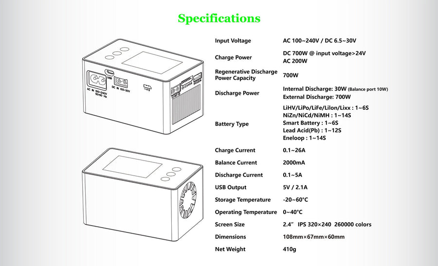 HOTA H6 Pro AC/DC Charger - HeliDirect