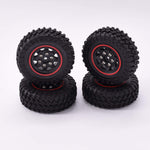 Hobby Details Axial SCX24 1.0'' Quality Mini Plastic Wheel&Tire Set 4pcs/set Dia 49mm, Width 18mm Red - HeliDirect