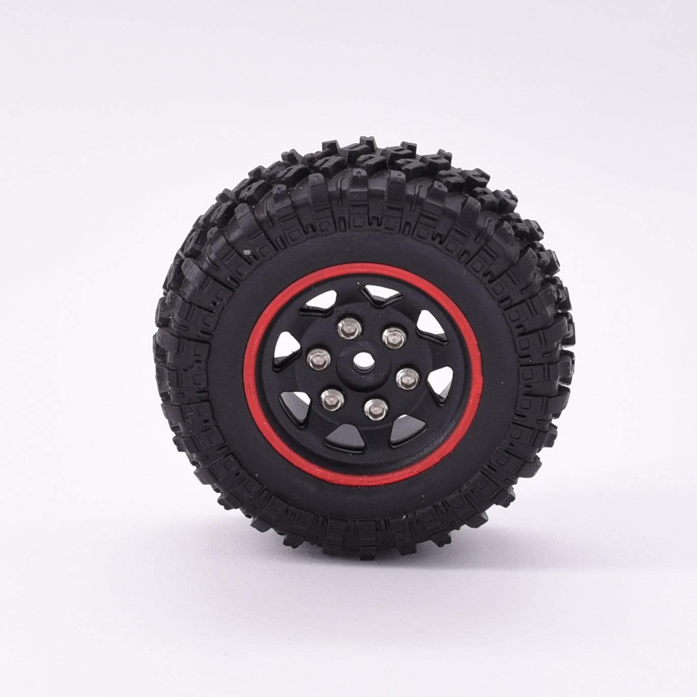 Hobby Details Axial SCX24 1.0'' Quality Mini Plastic Wheel&Tire Set 4pcs/set Dia 49mm, Width 18mm Red - HeliDirect