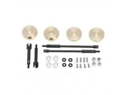 Hobby Details Axial SCX24 4mm Brass Wheel Counterweight with Widen Axles 4pcs/set - HeliDirect
