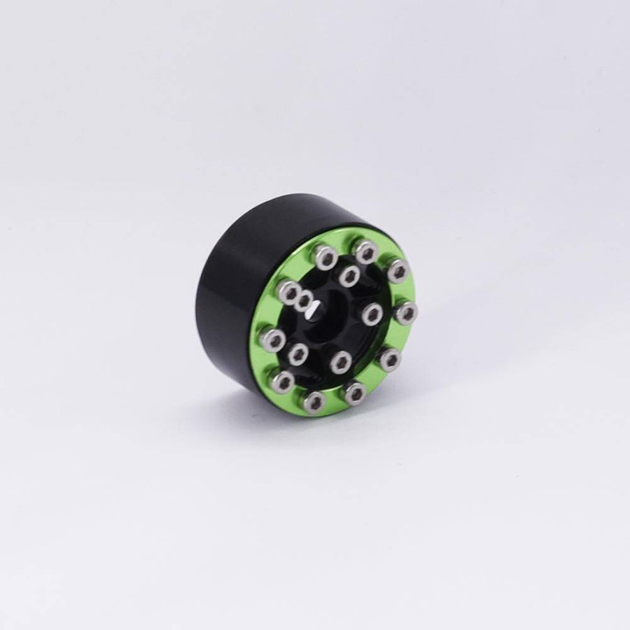 Hobby Details Axial SCX24 CNC Aluminum Screws-Style Beadlock Wheels 4pcs/set Dia 28mm, Height 14.5mm C. Green - HeliDirect
