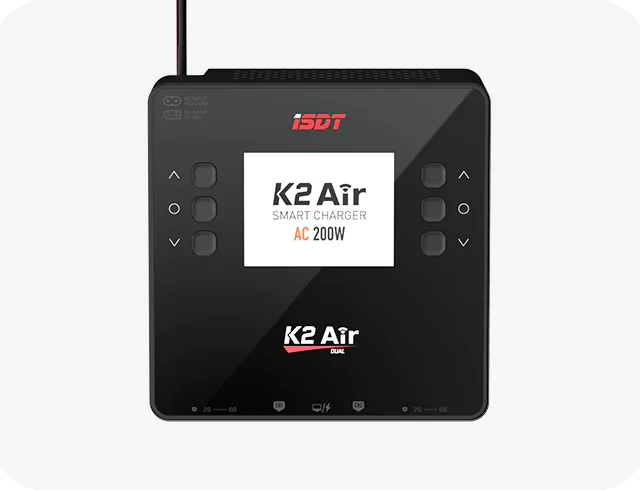 ISDT K2 Air AC 200W DC 1000W 20A Dual Channel Balance Lipo Charger - HeliDirect