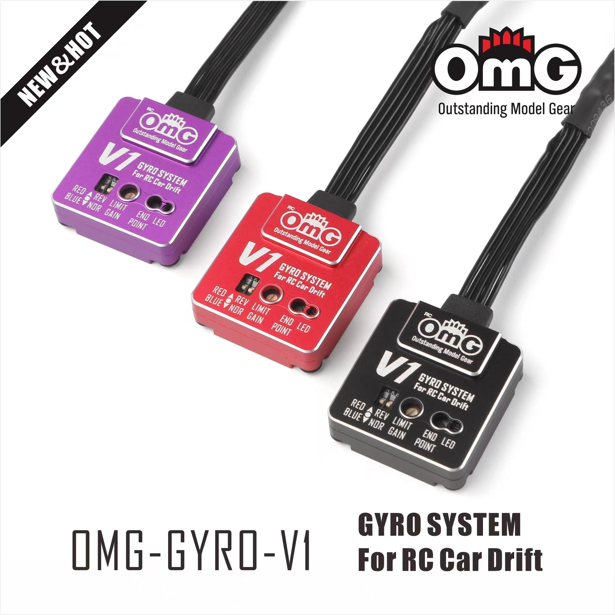 OMG-GYRO-V1 Dual System Gyro for RC Car - Red